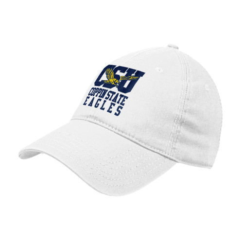  White Unstructured Adjustable Low Profile Hat - CSU Coppin State Eagles