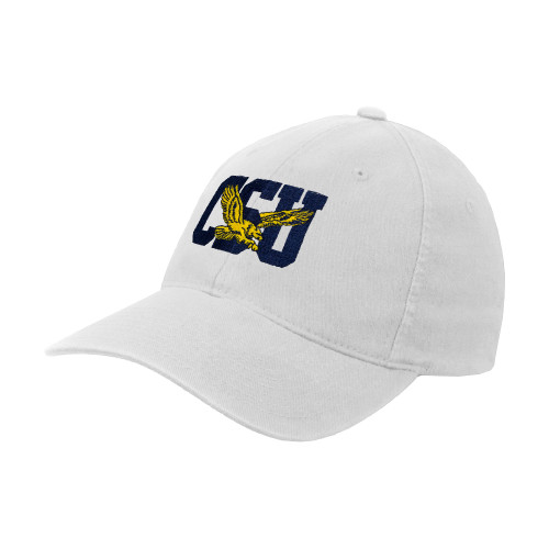  White Flexfit Structured Low Profile Hat - Official Logo