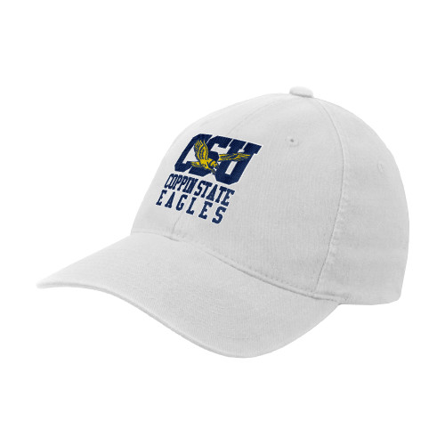  White Flexfit Structured Low Profile Hat - CSU Coppin State Eagles