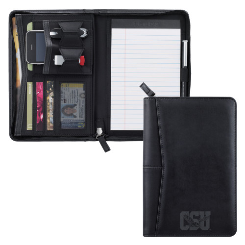  Pedova Black Junior Zippered Padfolio - Official Logo Engraved
