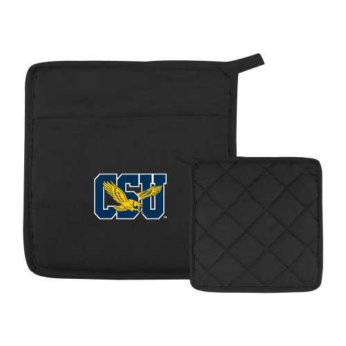  Quilted Canvas Black Pot Holder - Official Logo