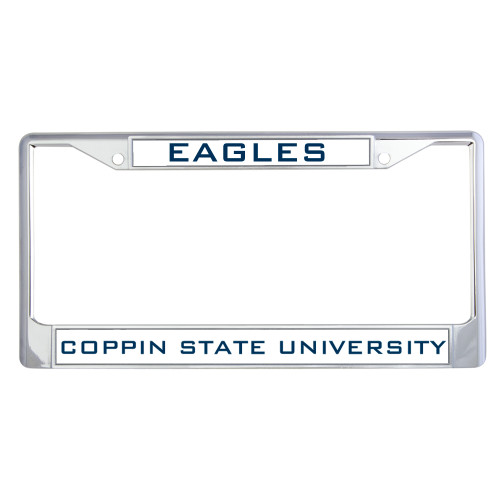  Metal License Plate Frame in Chrome - Eagles