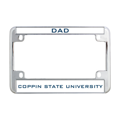  Metal Motorcycle License Plate Frame in Chrome - Dad