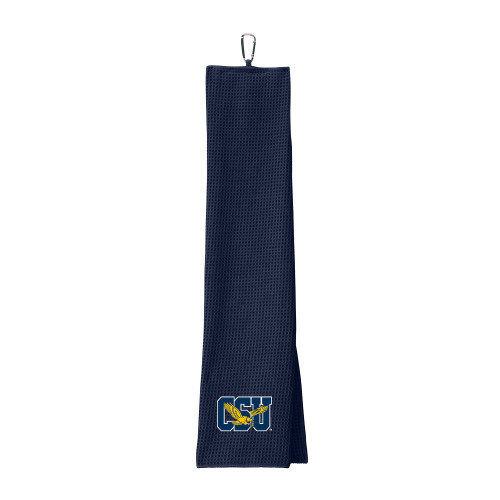  Navy Waffle Microfiber Golf Towel - Official Logo