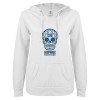 Thumbnail image for  ENZA Womens White V Notch Raw Edge Fleece Hoodie
