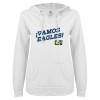 Thumbnail image for  ENZA Womens White V Notch Raw Edge Fleece Hoodie
