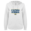 Thumbnail image for  ENZA Womens White V Notch Raw Edge Fleece Hoodie