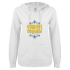 Thumbnail image for  ENZA Womens White V Notch Raw Edge Fleece Hoodie