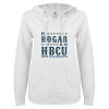 Thumbnail image for  ENZA Womens White V Notch Raw Edge Fleece Hoodie