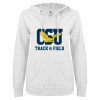 Thumbnail image for  ENZA Womens White V Notch Raw Edge Fleece Hoodie