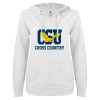 Thumbnail image for  ENZA Womens White V Notch Raw Edge Fleece Hoodie