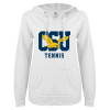 Thumbnail image for  ENZA Womens White V Notch Raw Edge Fleece Hoodie