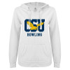 Thumbnail image for  ENZA Womens White V Notch Raw Edge Fleece Hoodie