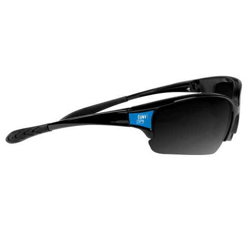 Mens Black Sporty Sunglasses-CUNY SPH Square