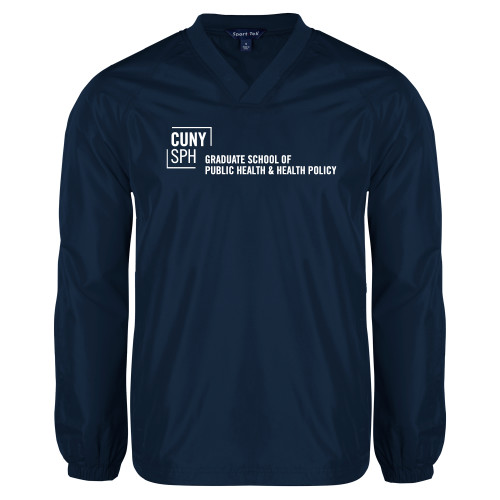 Navy V Neck Raglan Windshirt-Primary Mark