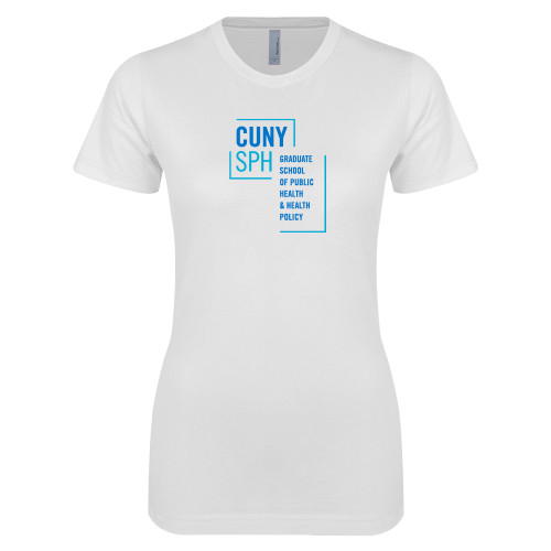 Next Level Womens White Boyfriend Tee-CUNY SPH