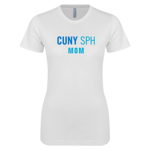 Next Level Womens White Boyfriend Tee-Mom