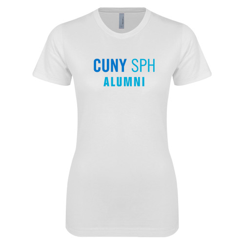 Next Level Womens White Boyfriend Tee-Alumni