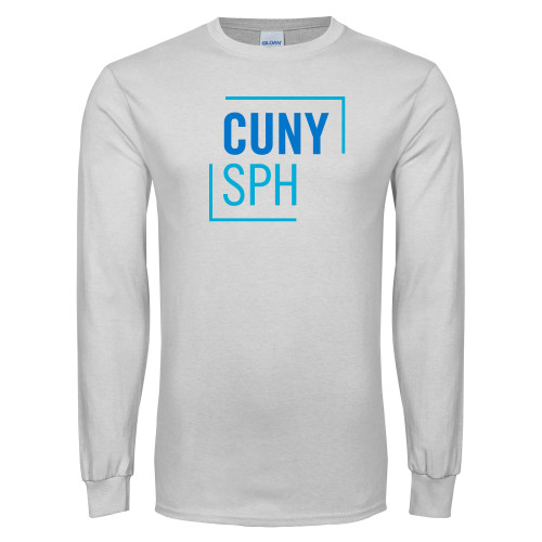 White Long Sleeve T Shirt-CUNY SPH Square