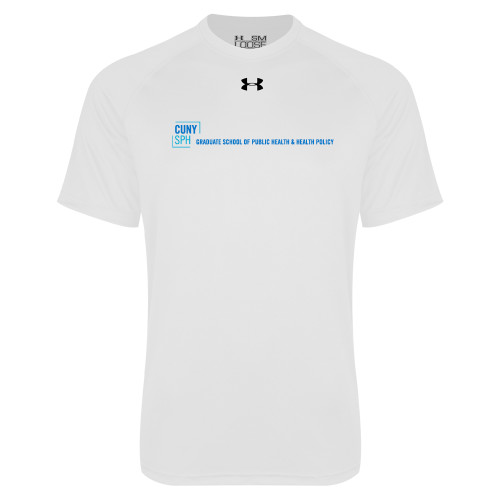 Under Armour White Tech Tee-CUNY SPH Flat