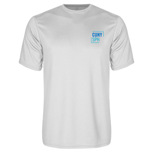 White Performance Tee-CUNY SPH Square