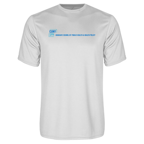 White Performance Tee-CUNY SPH Flat