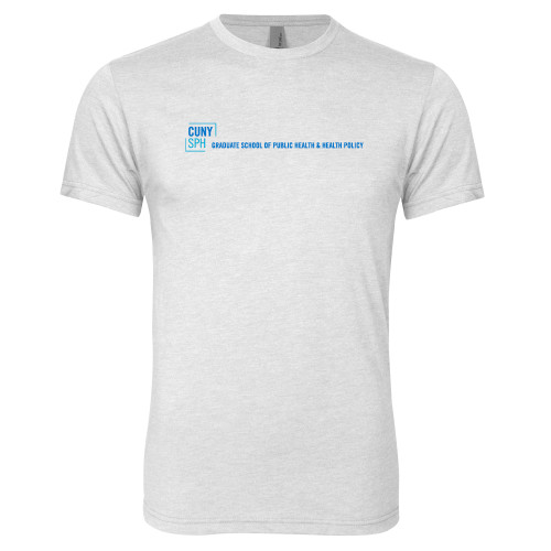 Next Level Heather White Triblend Tee-CUNY SPH Flat