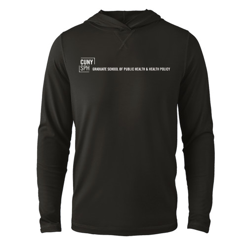 Black Long Sleeve Hooded Tee-CUNY SPH Flat