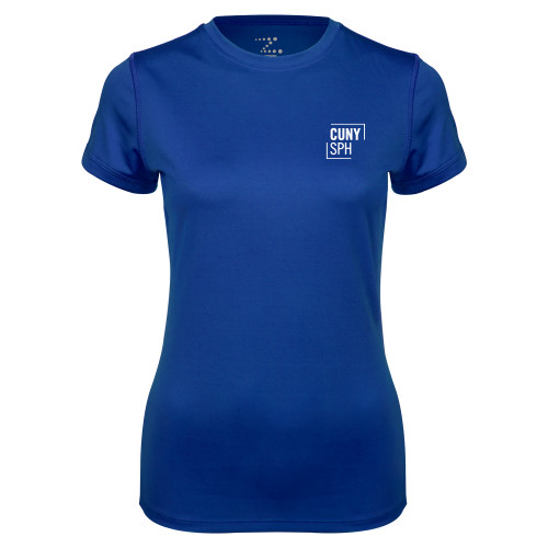 Womens Royal Performance Tee-CUNY SPH Square