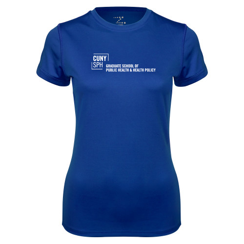 Womens Royal Performance Tee-Primary Mark