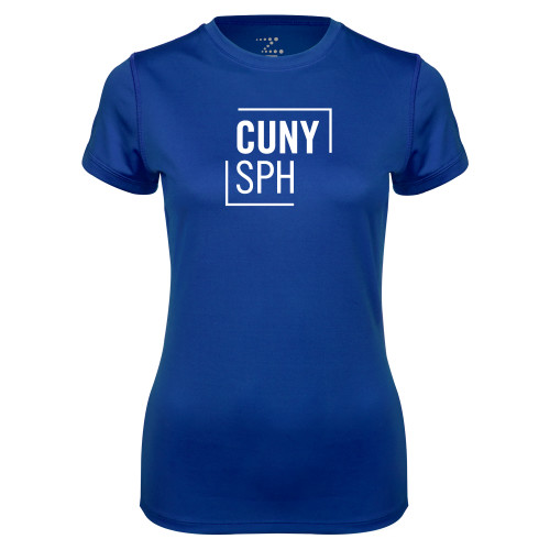 Womens Royal Performance Tee-CUNY SPH Square