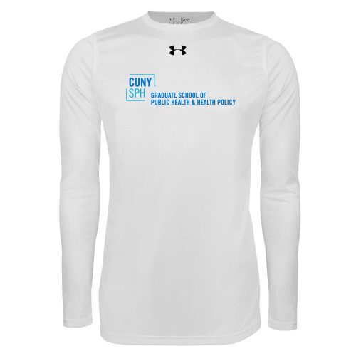 Under Armour White Long Sleeve Tech Tee-Primary Mark