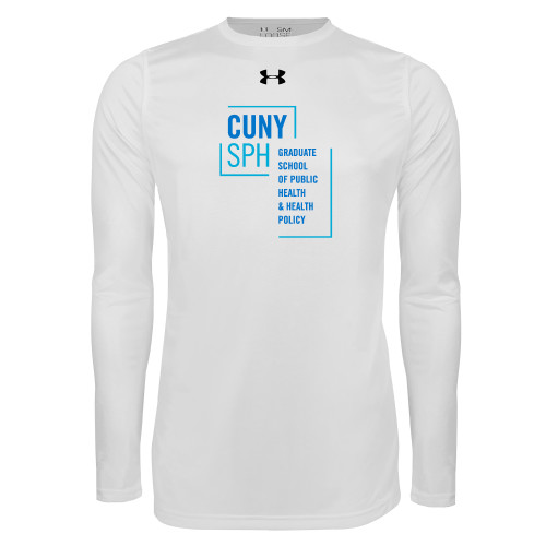 Under Armour White Long Sleeve Tech Tee-CUNY SPH
