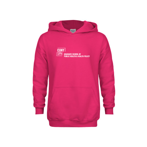Youth Hot Pink Fleece Hoodie-Primary Mark