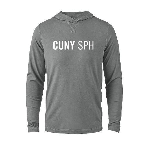 Grey Heather Long Sleeve Hooded Tee-CUNY SPH