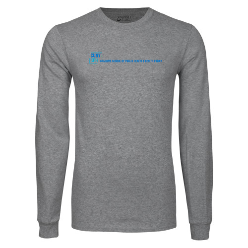 Grey Long Sleeve T Shirt-CUNY SPH Flat