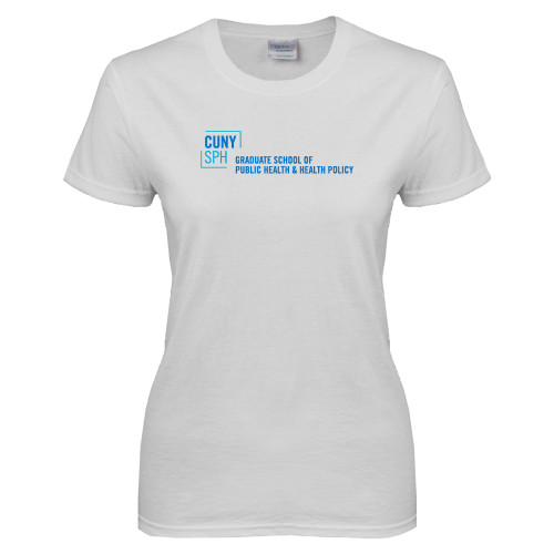 Womens White Short Sleeve Tee-Primary Mark