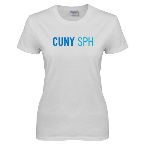Womens White Short Sleeve Tee-CUNY SPH