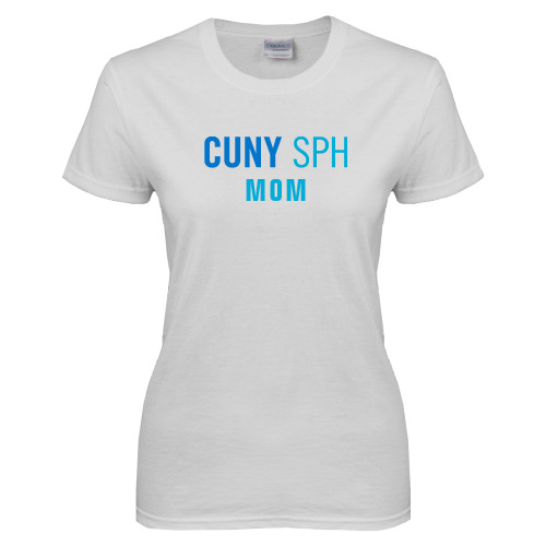 Womens White Short Sleeve Tee-Mom