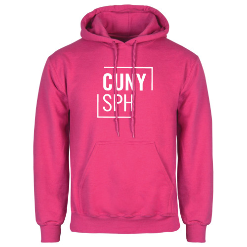 Womens Fuchsia Fleece Hoodie-CUNY SPH Square