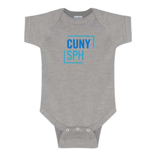 Grey Infant Onesie-CUNY SPH Square