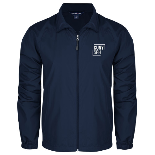 Navy Full Zip Wind Jacket-CUNY SPH Square