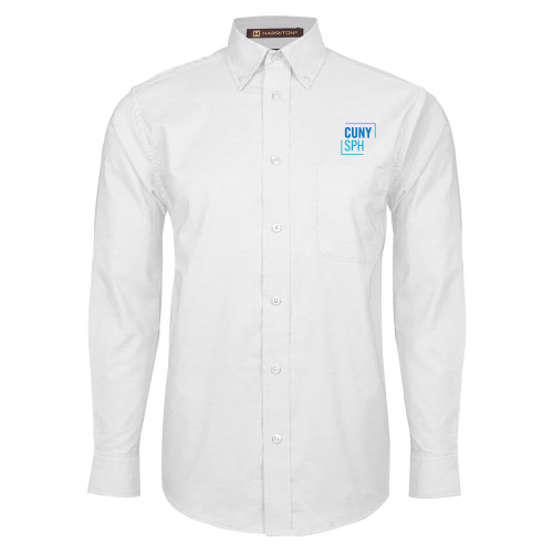 White Oxford Long Sleeve Shirt-CUNY SPH Square