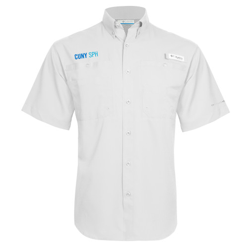 Columbia White Tamiami Performance Short Sleeve Shirt-CUNY SPH