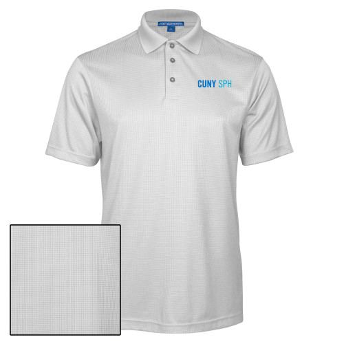 White Performance Fine Jacquard Polo-CUNY SPH