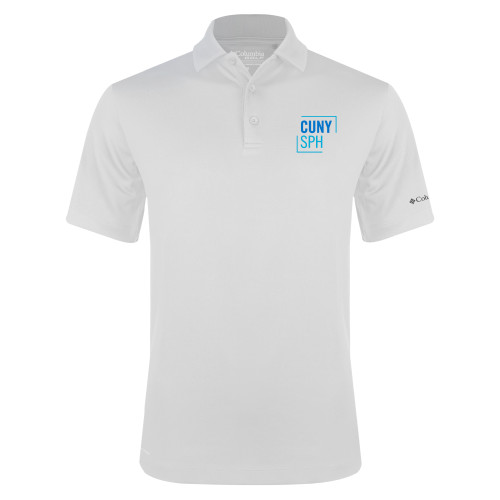Columbia White Omni Wick Drive Polo-CUNY SPH Square