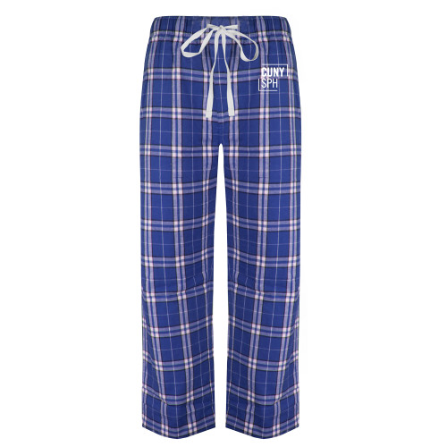 Royal/White Flannel Pajama Pant-CUNY SPH Square
