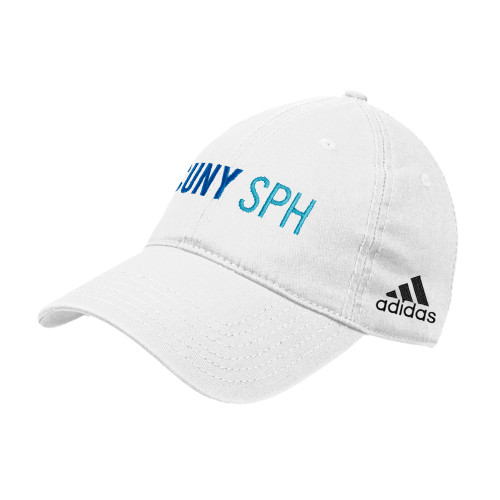 Adidas White Adjustable Washed Slouch Hat-CUNY SPH