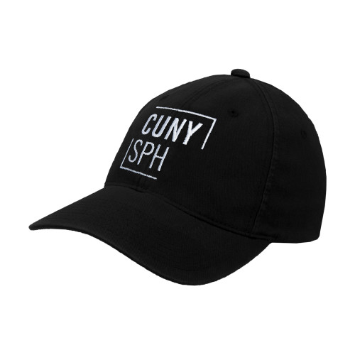 Black Flexfit Structured Low Profile Hat-CUNY SPH Square