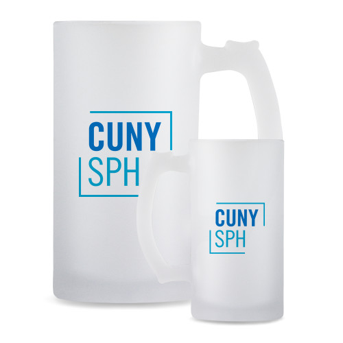 Full Color Decorative Frosted Glass Mug 16oz-CUNY SPH Square